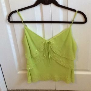 BCBGMaxAzria sequin spaghetti strap top